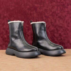 Phillip Lim Women Mercer Zip Shearling Combat Winter Snow Boots sz 9US EUR39